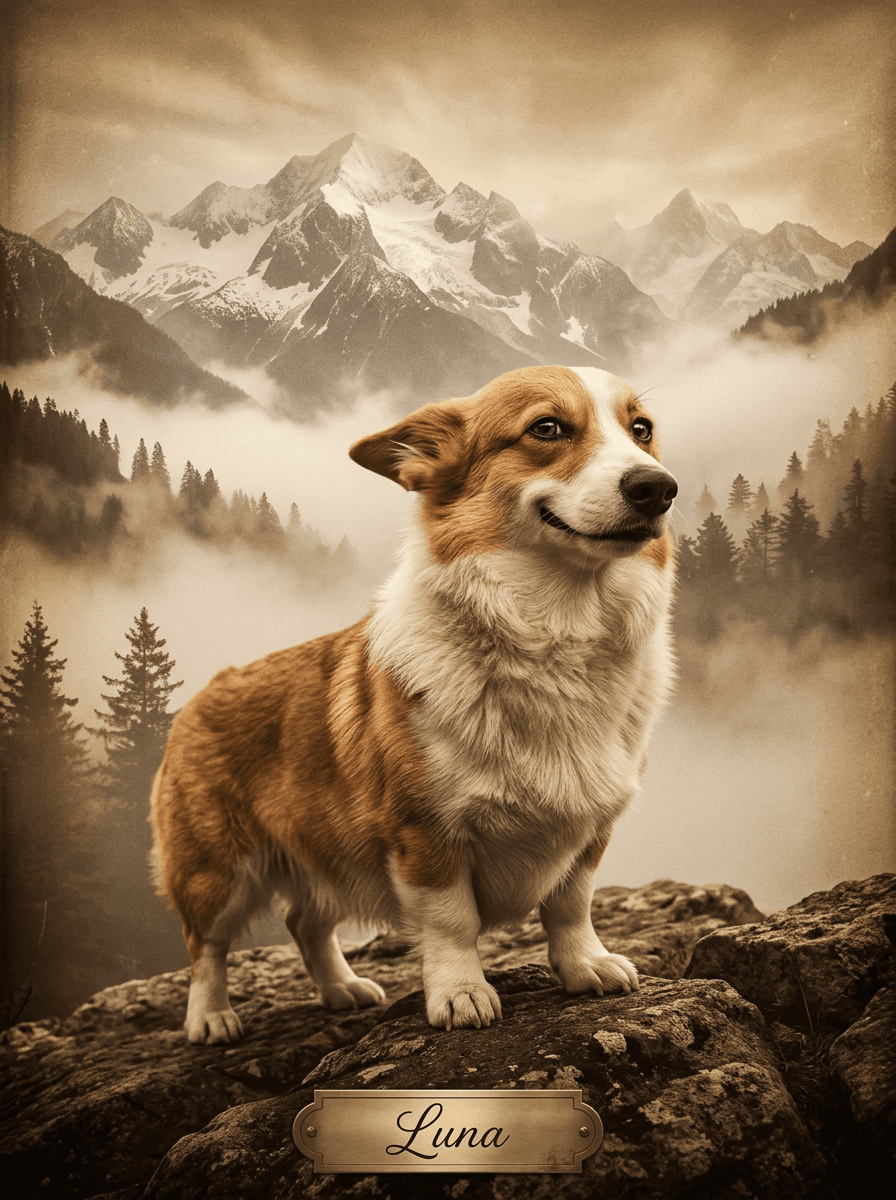 Vintage Β· Mountains portrait